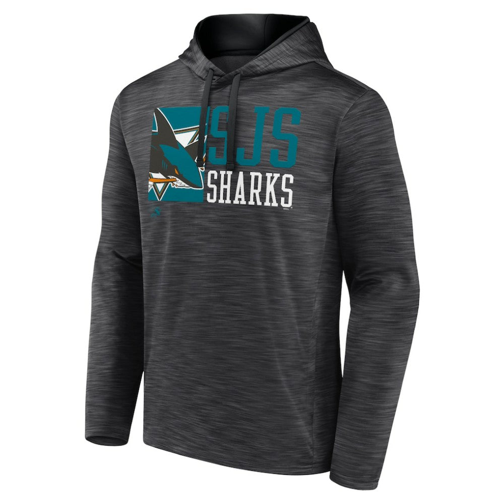 NHL Charcoal San Jose Sharks Fanatics Never Quit Pullover Hoodie