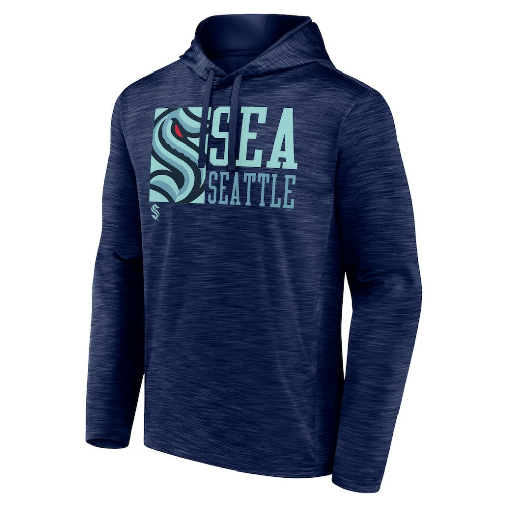 NHL Deep Sea Blue Seattle Kraken Fanatics Never Quit Pullover Hoodie