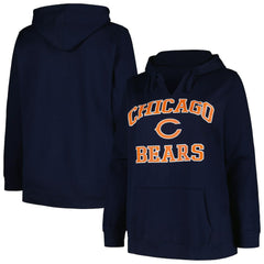 Women's Plus Size Heart and Soul V-Neck Pullover Hoodie - Chicago Bears