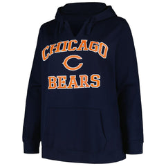 Women's Plus Size Heart and Soul V-Neck Pullover Hoodie - Chicago Bears