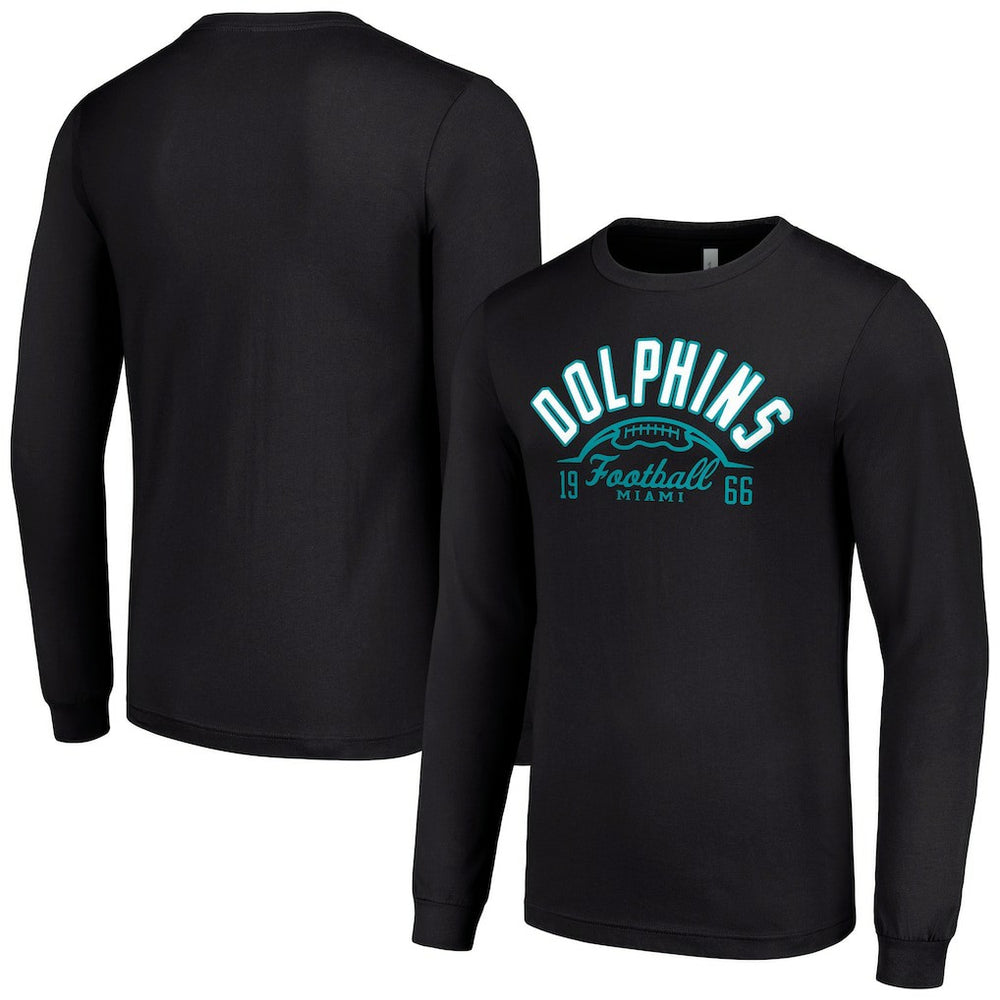 Starter Half Ball Team Long Sleeve T-Shirt - Miami Dolphins