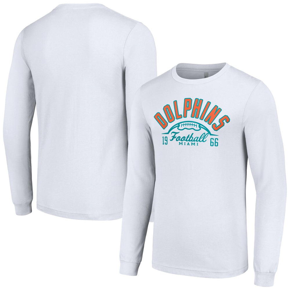 Starter Half Ball Team Long Sleeve T-Shirt - Miami Dolphins