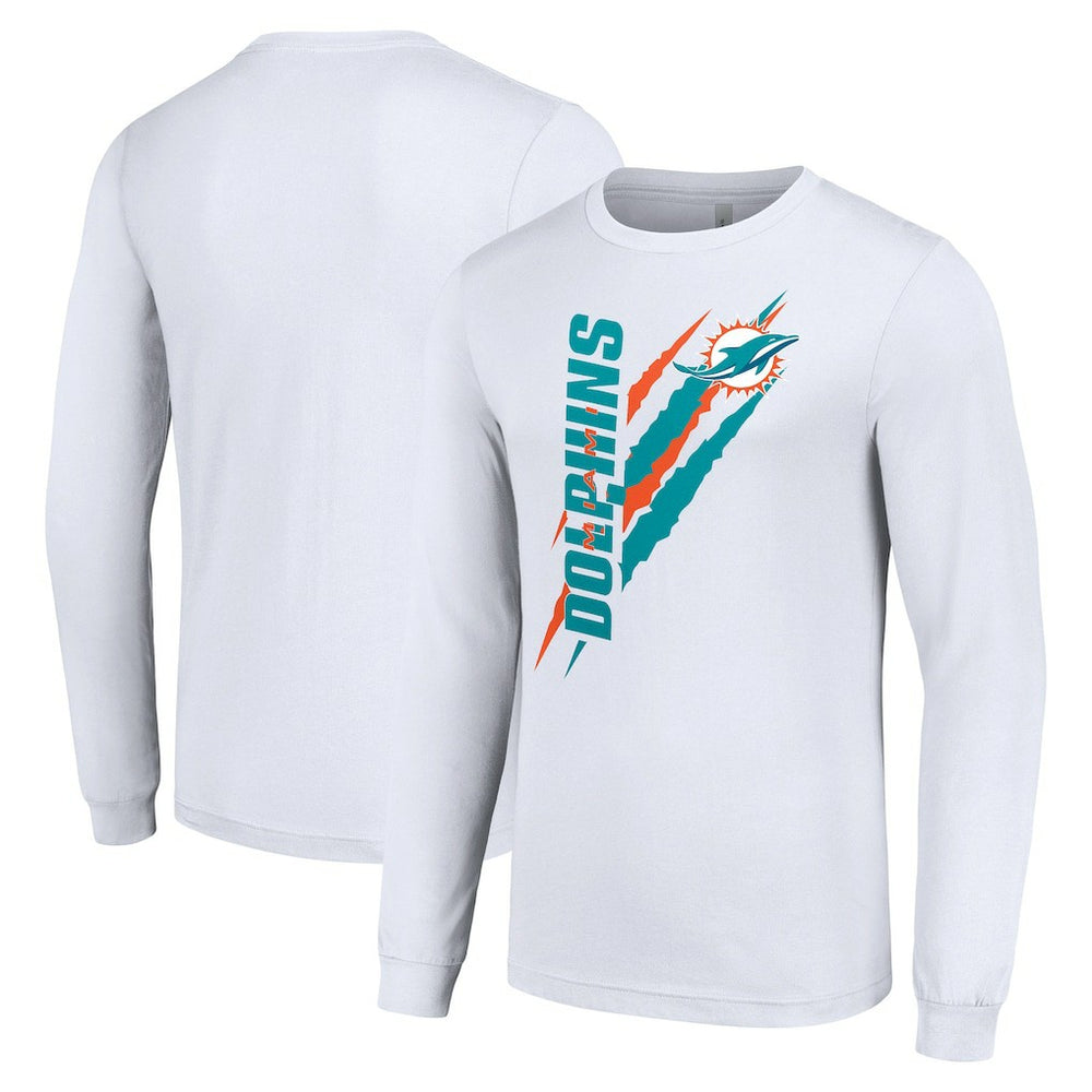 Starter Color Scratch Long Sleeve T-Shirt - Miami Dolphins