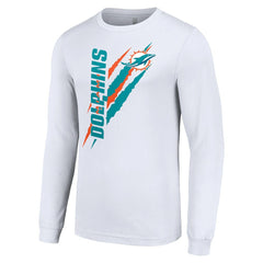 Starter Color Scratch Long Sleeve T-Shirt - Miami Dolphins