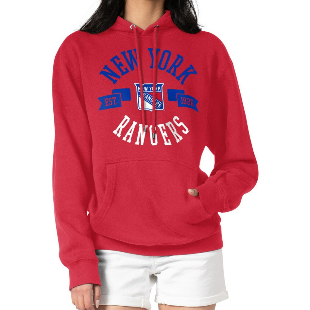 NHL Red New York Rangers G-III 4Her by Carl Banks Women's City Graphic Fleece Pullover Hoodie