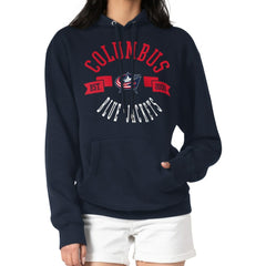 NHL Navy Columbus Blue Jackets G-III 4Her by Carl Banks Women's City Graphic Fleece Pullover Hoodie
