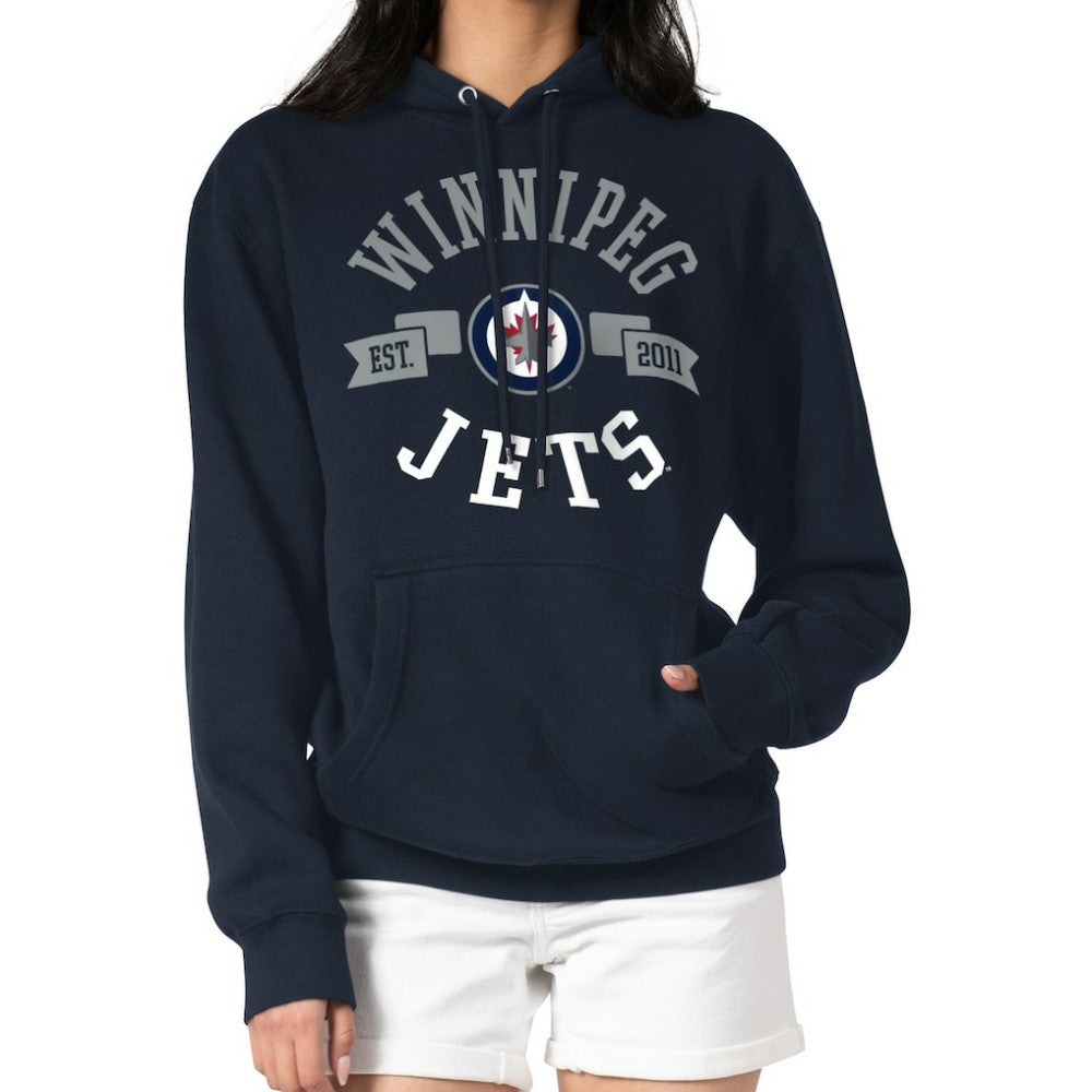 NHL Navy Winnipeg Jets G-III 4Her by Carl Banks Women's City Graphic Fleece Pullover Hoodie