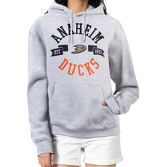 NHL Heather Gray Anaheim Ducks G-III 4Her by Carl Banks Women's City Graphic Fleece Pullover Hoodie