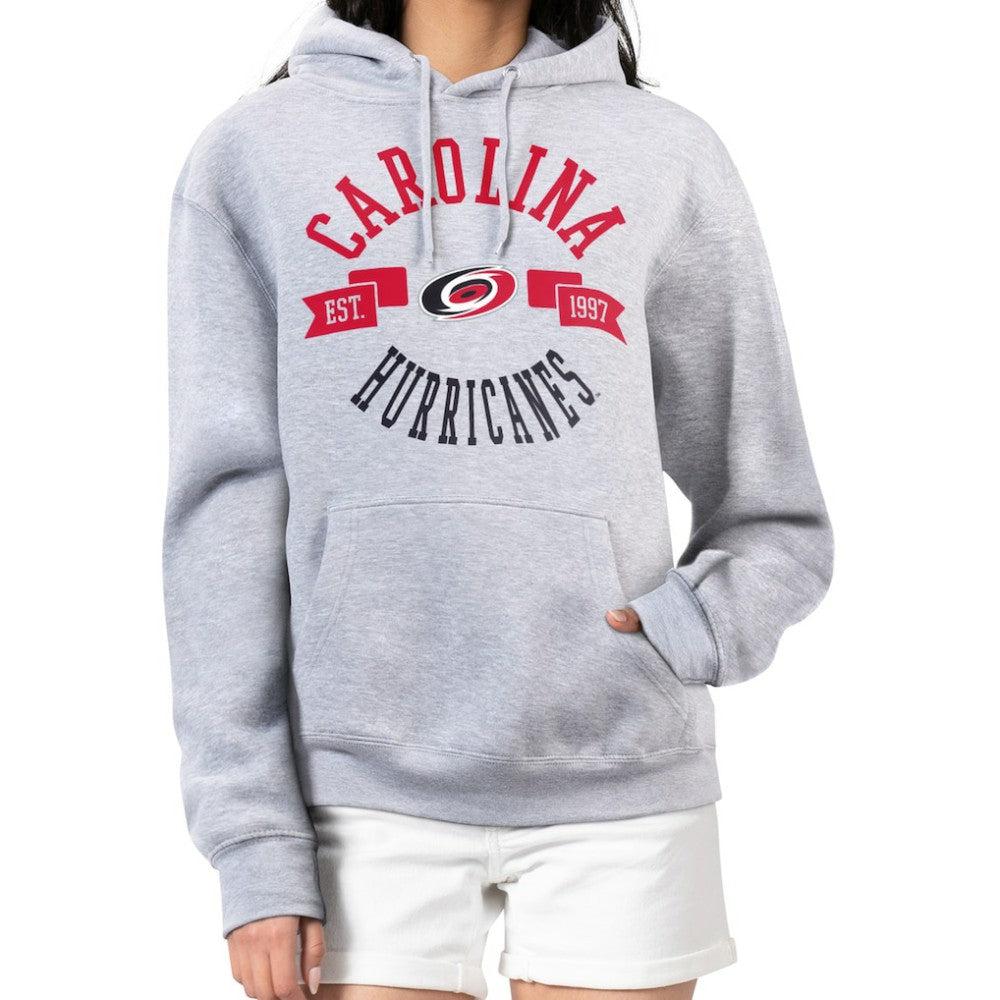 NHL Heather Gray Carolina Hurricanes G-III 4Her by Carl Banks Women's City Graphic Fleece Pullover Hoodie