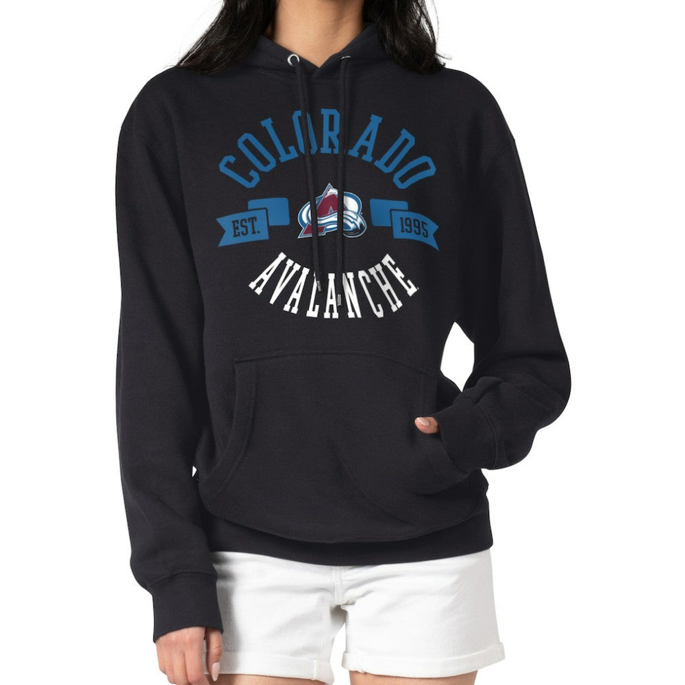 NHL Black Colorado Avalanche G-III 4Her by Carl Banks Women's City Graphic Fleece Pullover Hoodie