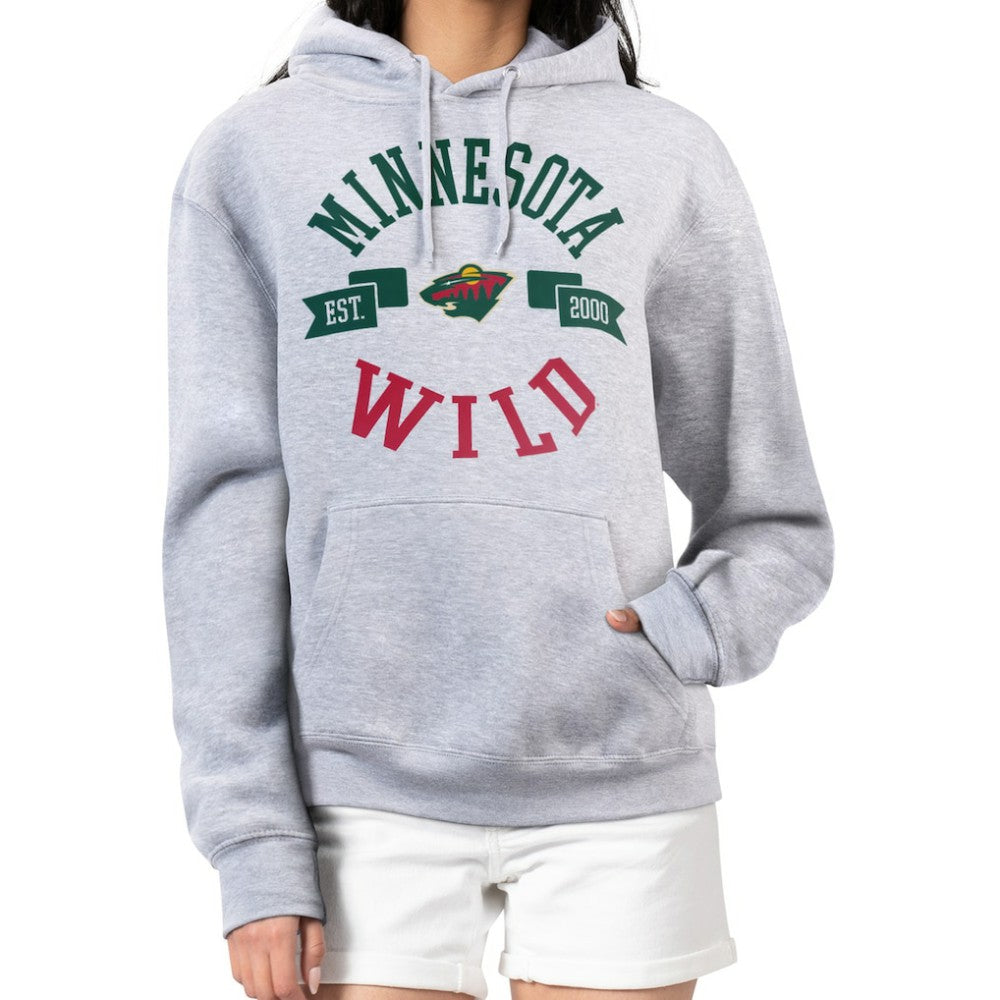 NHL Heather Gray Minnesota Wild G-III 4Her by Carl Banks Women's City Graphic Fleece Pullover Hoodie