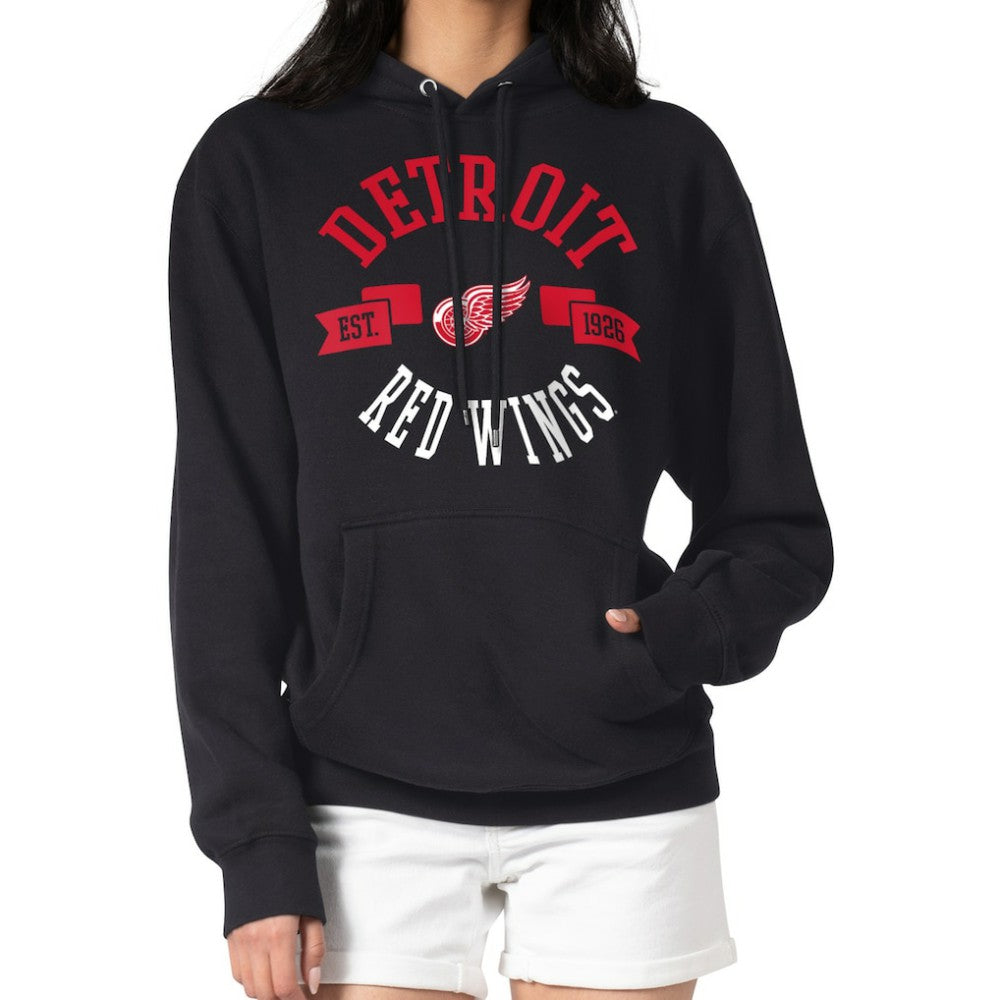 NHL Black Detroit Red Wings G-III 4Her by Carl Banks Women's City Graphic Fleece Pullover Hoodie