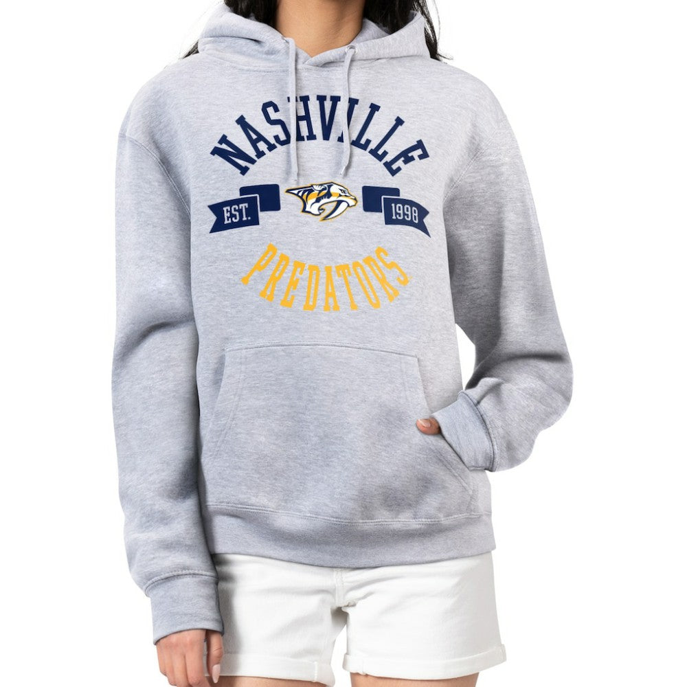 NHL Heather Gray Nashville Predators G-III 4Her by Carl Banks Women's City Graphic Fleece Pullover Hoodie