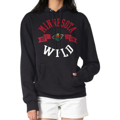 NHL Black Minnesota Wild G-III 4Her by Carl Banks Women's City Graphic Fleece Pullover Hoodie
