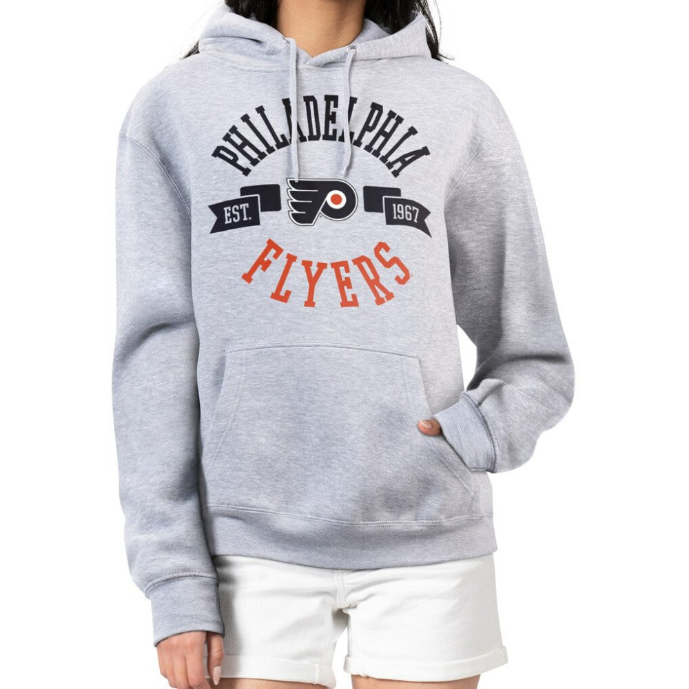 NHL Heather Gray Philadelphia Flyers G-III 4Her by Carl Banks Women's City Graphic Fleece Pullover Hoodie