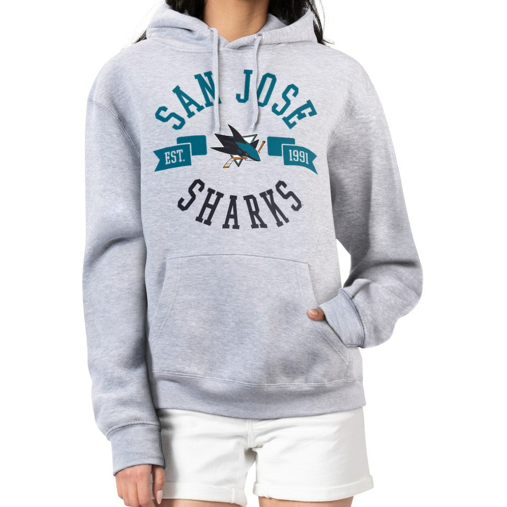 NHL Heather Gray San Jose Sharks G-III 4Her by Carl Banks Women's City Graphic Fleece Pullover Hoodie