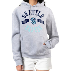 NHL Heather Gray Seattle Kraken G-III 4Her by Carl Banks Women's City Graphic Fleece Pullover Hoodie