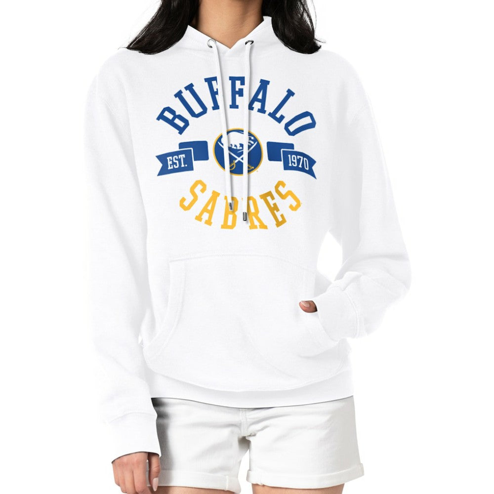 NHL White Buffalo Sabres G-III 4Her by Carl Banks Women's City Graphic Fleece Pullover Hoodie