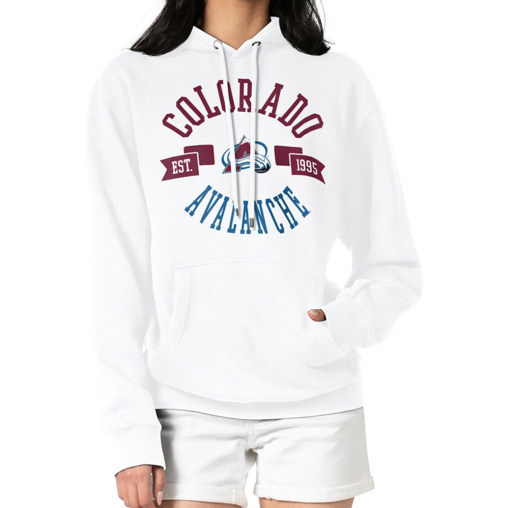 NHL White Colorado Avalanche G-III 4Her by Carl Banks Women's City Graphic Fleece Pullover Hoodie