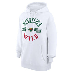 NHL White Minnesota Wild G-III 4Her by Carl Banks Women's City Graphic Fleece Pullover Hoodie