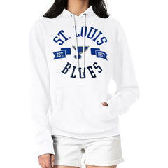 NHL White St. Louis Blues G-III 4Her by Carl Banks Women's City Graphic Fleece Pullover Hoodie