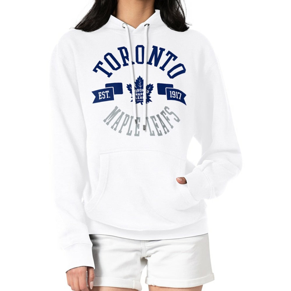 NHL White Toronto Maple Leafs G-III 4Her by Carl Banks Women's City Graphic Fleece Pullover Hoodie