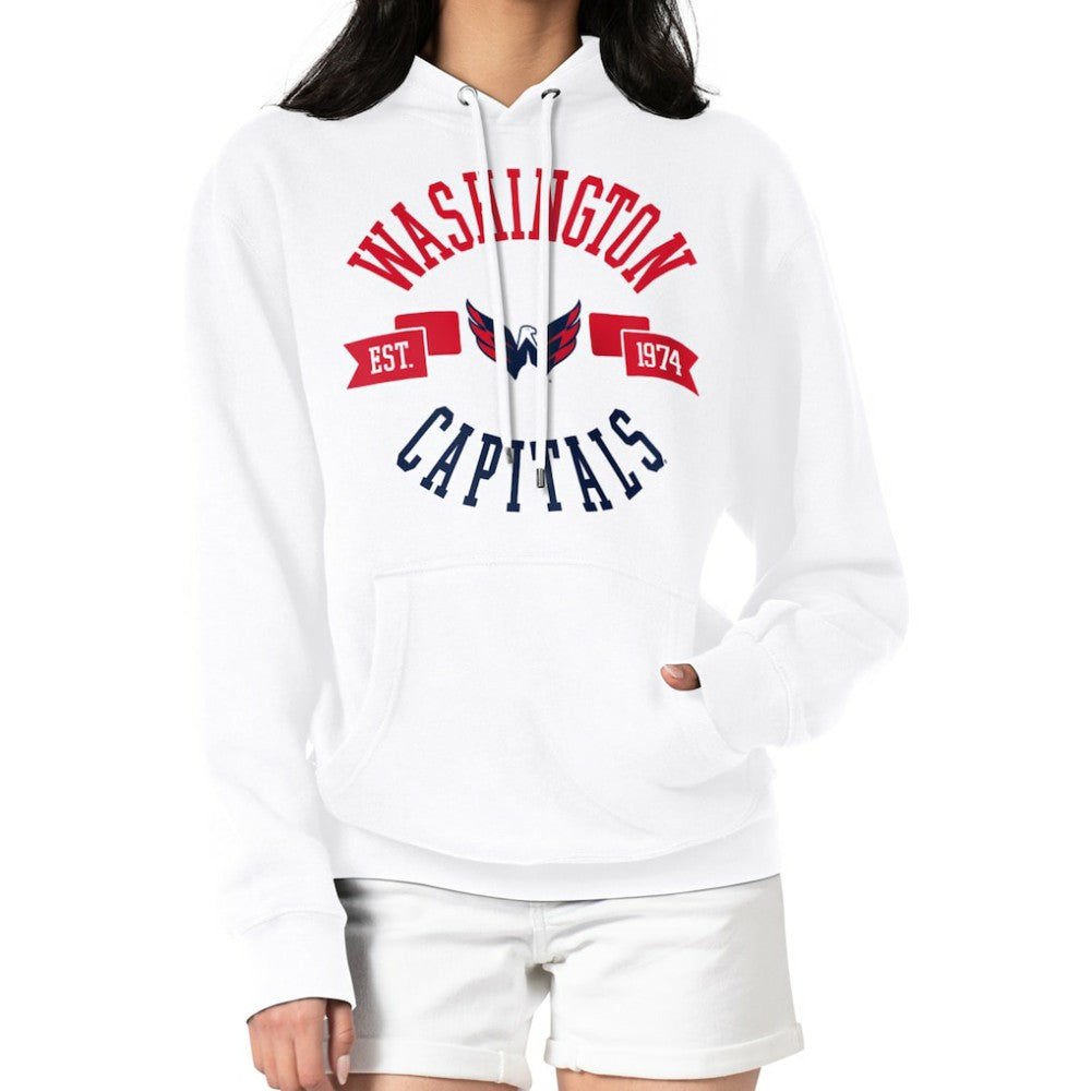 NHL White Washington Capitals G-III 4Her by Carl Banks Women's City Graphic Fleece Pullover Hoodie
