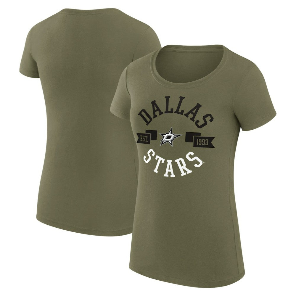 NHL Green Dallas Stars G-III 4Her by Carl Banks Women's Super-Slim Fit Lightweight City Graphic Sport Crewneck T-Shirt