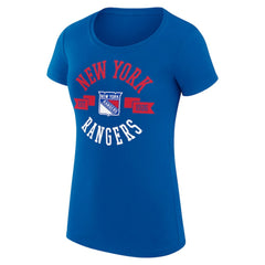 NHL Royal New York Rangers G-III 4Her by Carl Banks Women's Super-Slim Fit Lightweight City Graphic Sport Crewneck T-Shirt