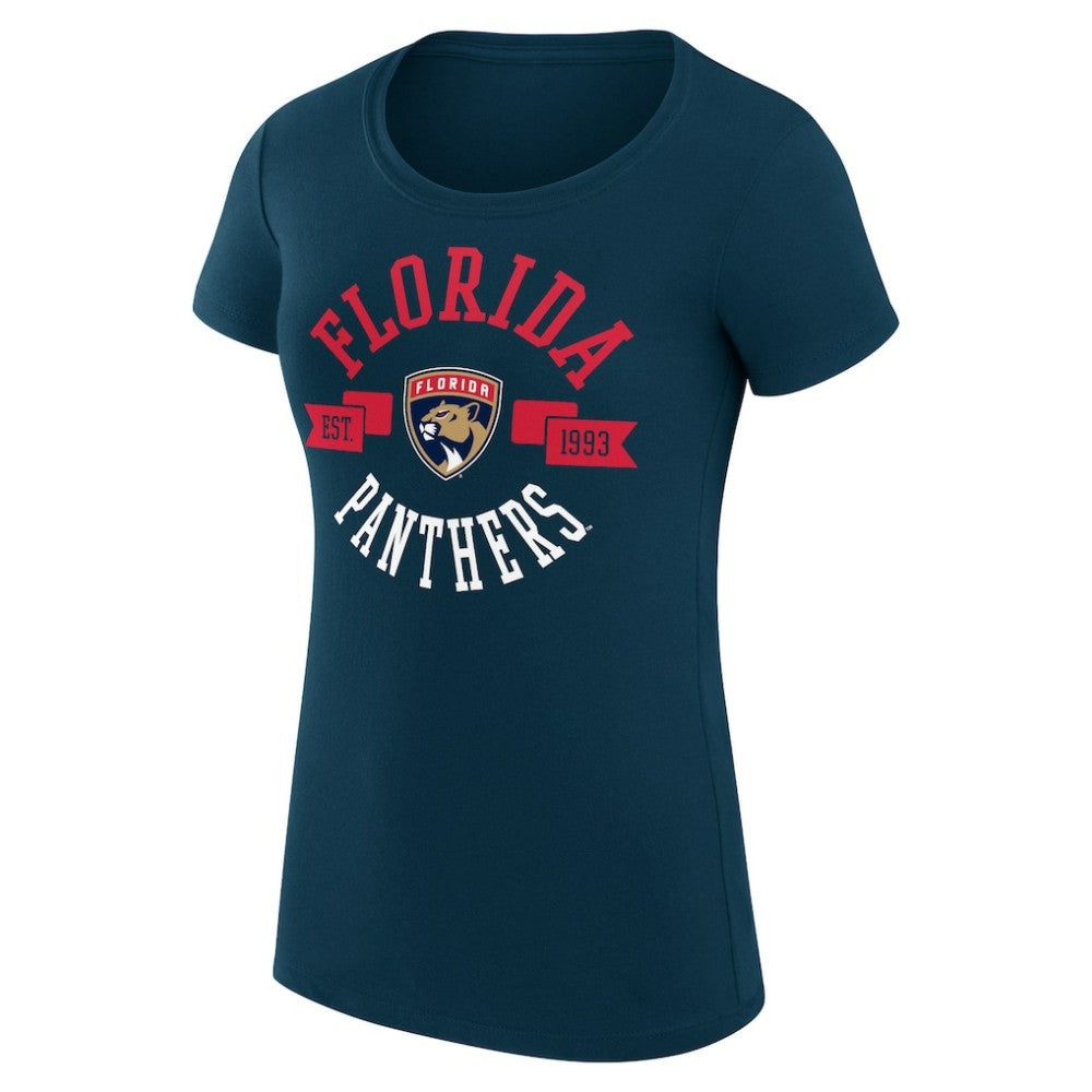 NHL Navy Florida Panthers G-III 4Her by Carl Banks Women's Super-Slim Fit Lightweight City Graphic Sport Crewneck T-Shirt