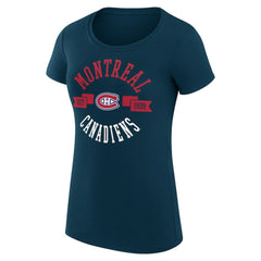 NHL Navy Montreal Canadiens G-III 4Her by Carl Banks Women's Super-Slim Fit Lightweight City Graphic Sport Crewneck T-Shirt