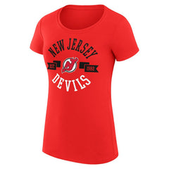 NHL Red New Jersey Devils G-III 4Her by Carl Banks Women's Super-Slim Fit Lightweight City Graphic Sport Crewneck T-Shirt
