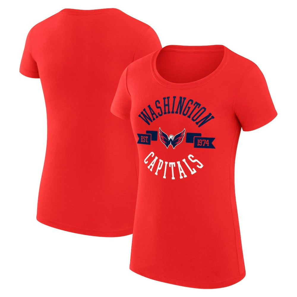 NHL Red Washington Capitals G-III 4Her by Carl Banks Women's Super-Slim Fit Lightweight City Graphic Sport Crewneck T-Shirt