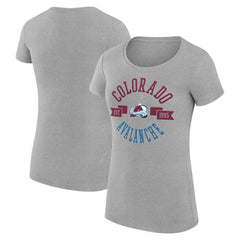 NHL Heather Gray Colorado Avalanche G-III 4Her by Carl Banks Women's Super-Slim Fit Lightweight City Graphic Sport Crewneck T-Shirt