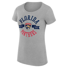 NHL Heather Gray Florida Panthers G-III 4Her by Carl Banks Women's Super-Slim Fit Lightweight City Graphic Sport Crewneck T-Shirt