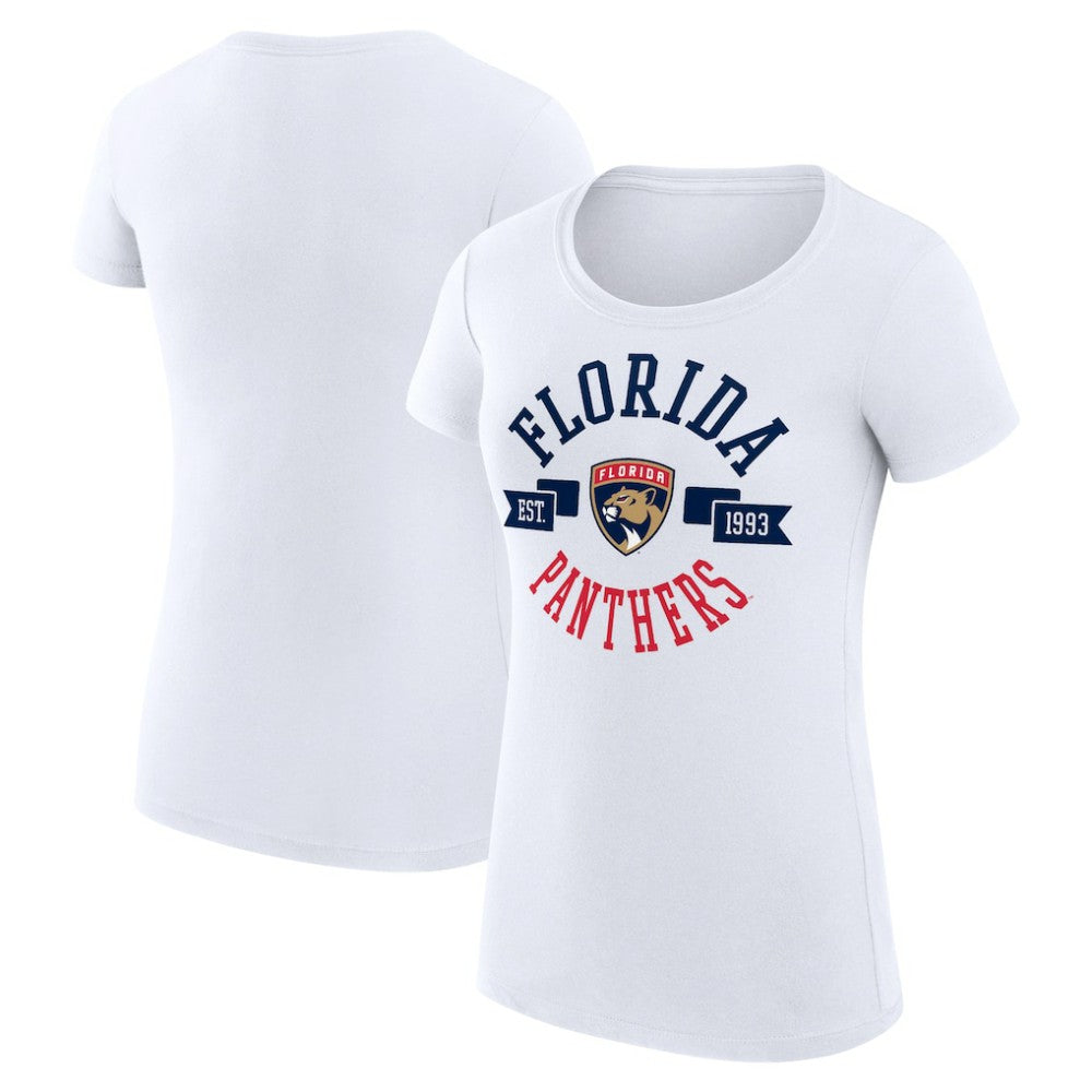 NHL White Florida Panthers G-III 4Her by Carl Banks Women's Super-Slim Fit Lightweight City Graphic Sport Crewneck T-Shirt