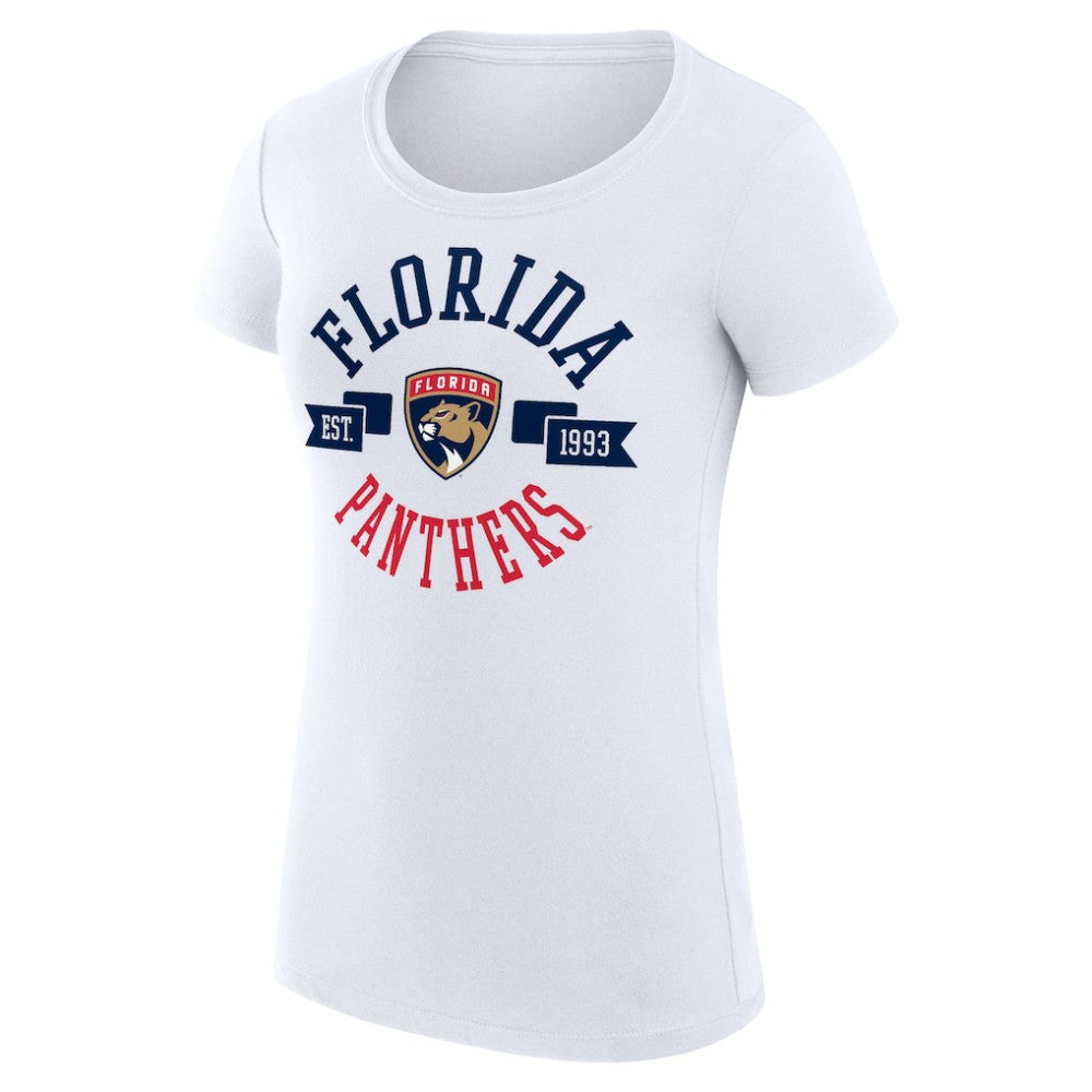 NHL White Florida Panthers G-III 4Her by Carl Banks Women's Super-Slim Fit Lightweight City Graphic Sport Crewneck T-Shirt