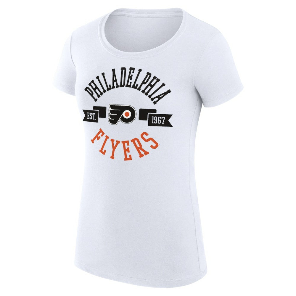NHL White Philadelphia Flyers G-III 4Her by Carl Banks Women's Super-Slim Fit Lightweight City Graphic Sport Crewneck T-Shirt