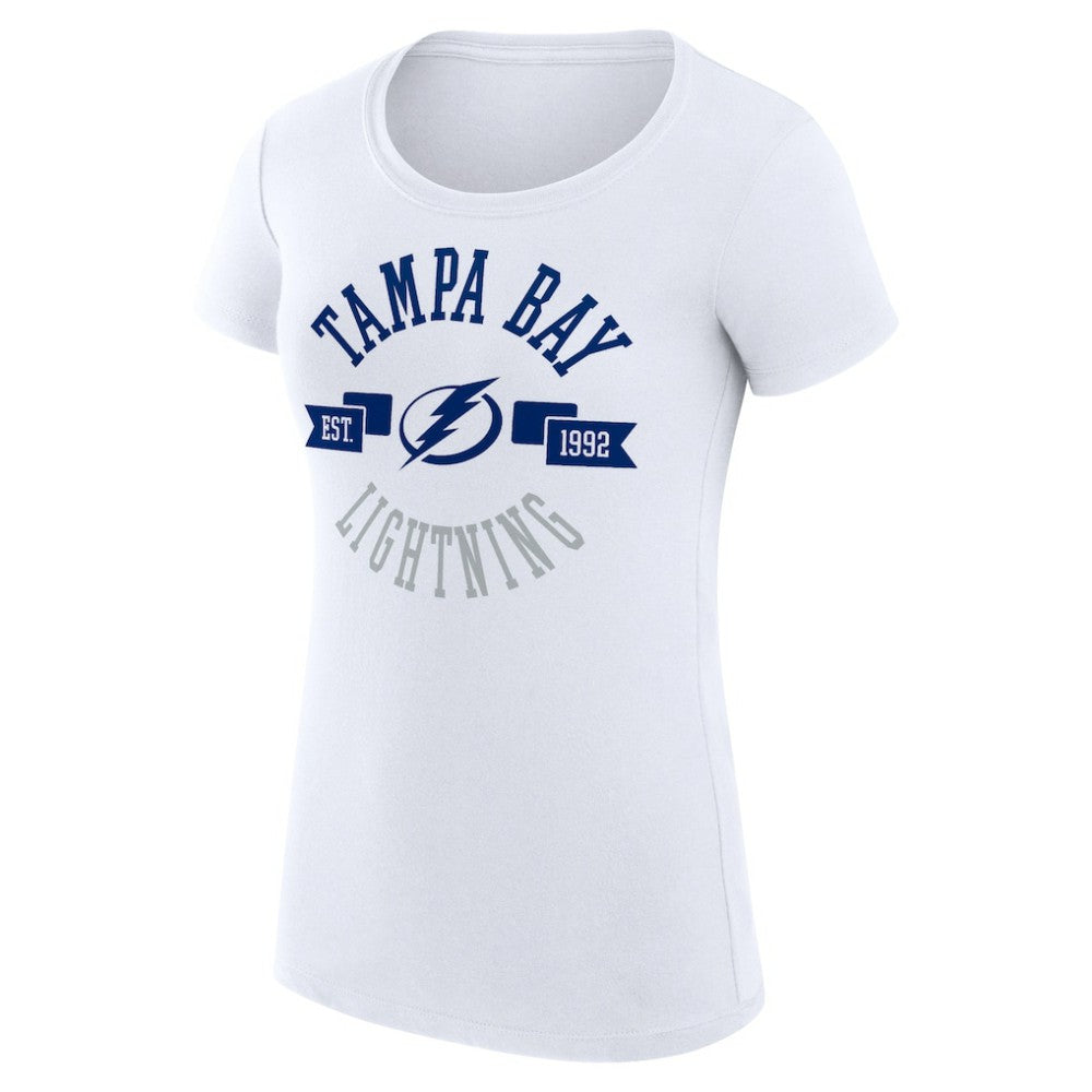 NHL White Tampa Bay Lightning G-III 4Her by Carl Banks Women's Super-Slim Fit Lightweight City Graphic Sport Crewneck T-Shirt