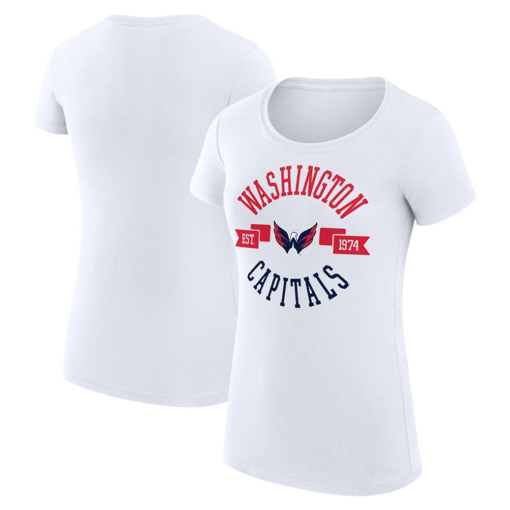 NHL White Washington Capitals G-III 4Her by Carl Banks Women's Super-Slim Fit Lightweight City Graphic Sport Crewneck T-Shirt