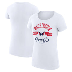 NHL White Washington Capitals G-III 4Her by Carl Banks Women's Super-Slim Fit Lightweight City Graphic Sport Crewneck T-Shirt