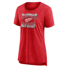 NHL Red Detroit Red Wings Women's Crash the Net Tri-Blend T-Shirt