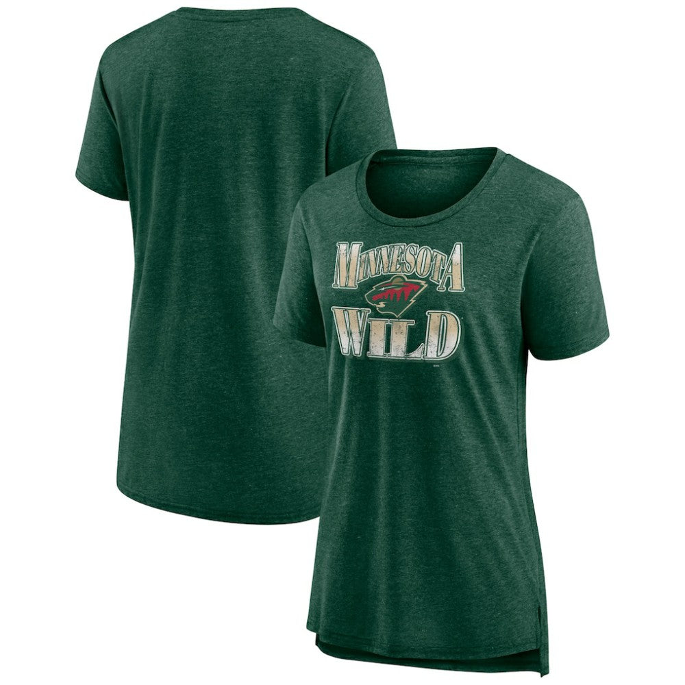 NHL Green Minnesota Wild Women's Crash the Net Tri-Blend T-Shirt