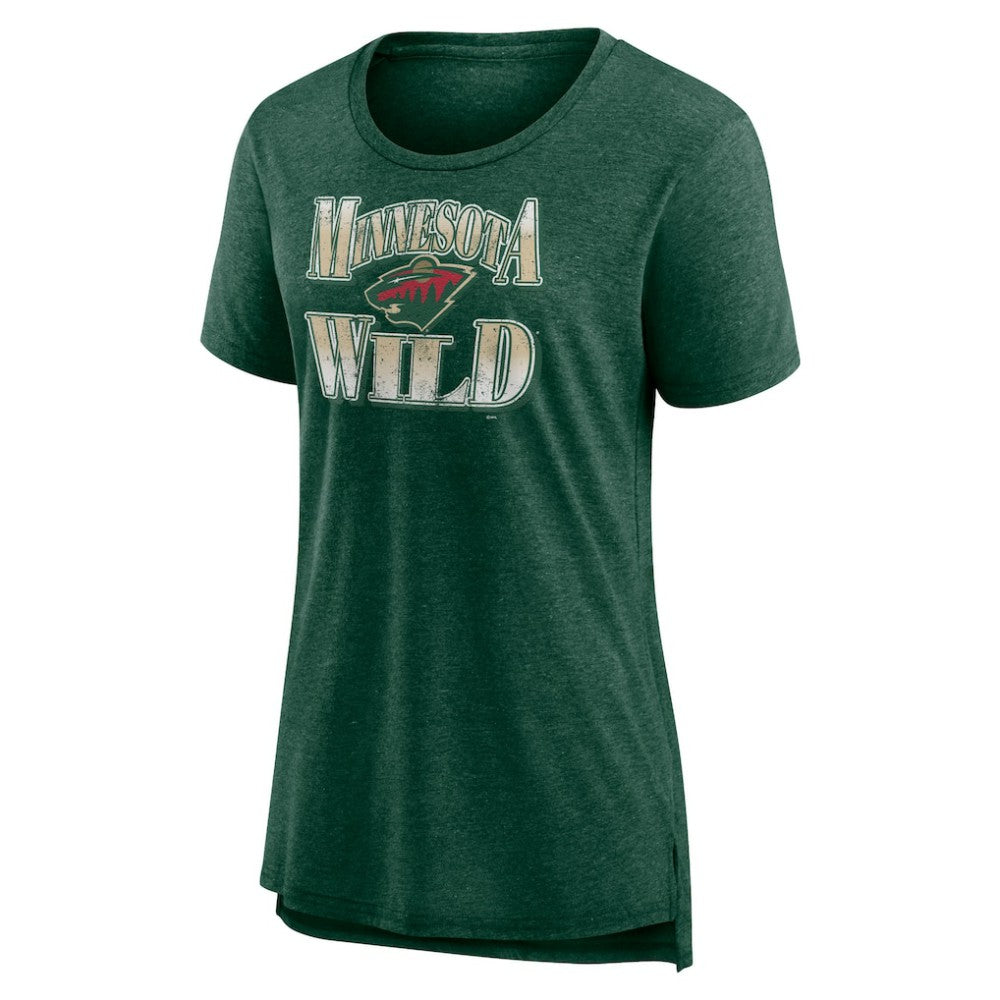 NHL Green Minnesota Wild Women's Crash the Net Tri-Blend T-Shirt