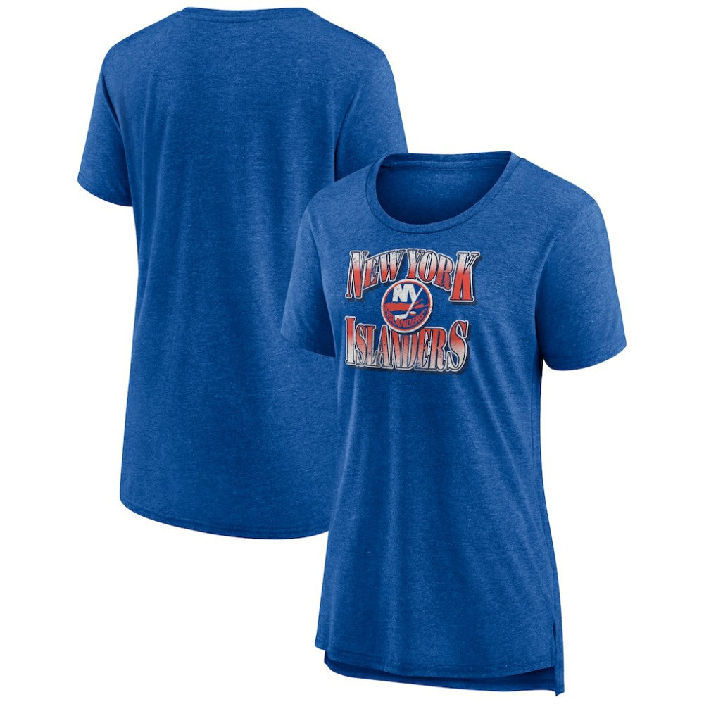 NHL Royal New York Islanders Women's Crash the Net Tri-Blend T-Shirt