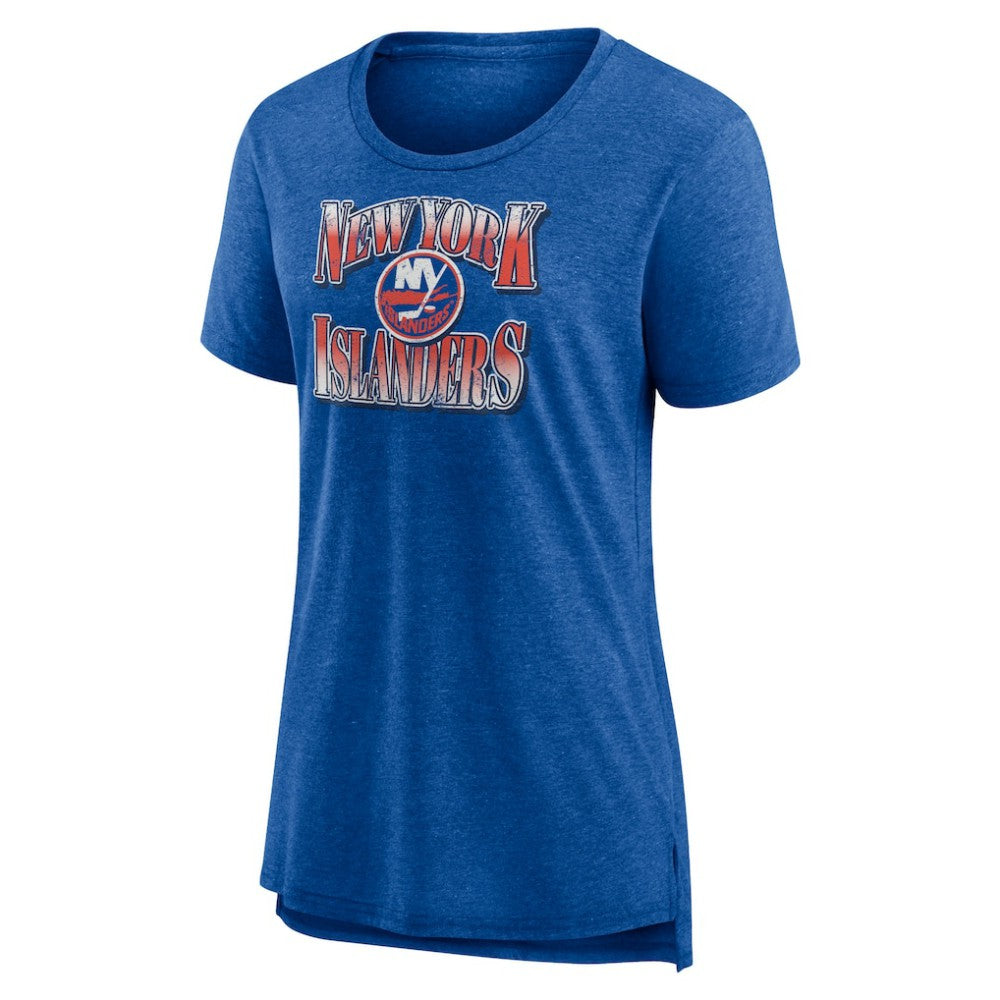 NHL Royal New York Islanders Women's Crash the Net Tri-Blend T-Shirt