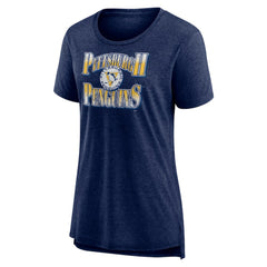 NHL Navy Pittsburgh Penguins Women's Crash the Net Tri-Blend T-Shirt
