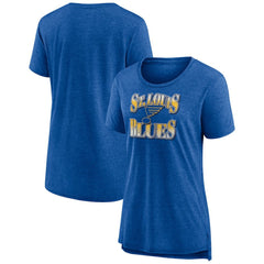 NHL Blue St. Louis Blues Women's Crash the Net Tri-Blend T-Shirt