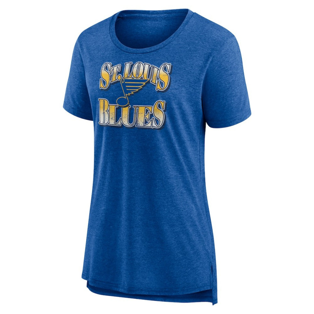NHL Blue St. Louis Blues Women's Crash the Net Tri-Blend T-Shirt
