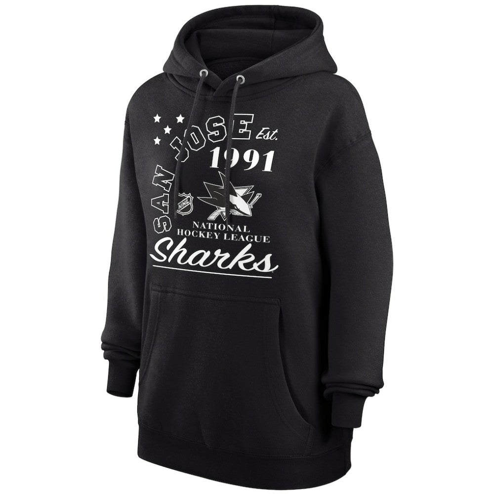 NHL Black San Jose Sharks Starter Arch City Team Graphic Fleece Pullover Hoodie
